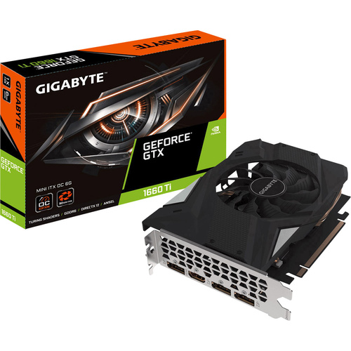 Gigabyte Grafikkarte Nvidia GeForce GTX1660 Ti Mini ITX Overclocked 6GB GDDR6-RAM PCIe x16 HDMI®, DisplayPort