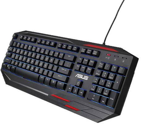Asus Sagaris GK100 USB Gaming-Tastatur Deutsch, QWERTZ, Windows® Schwarz, Rot