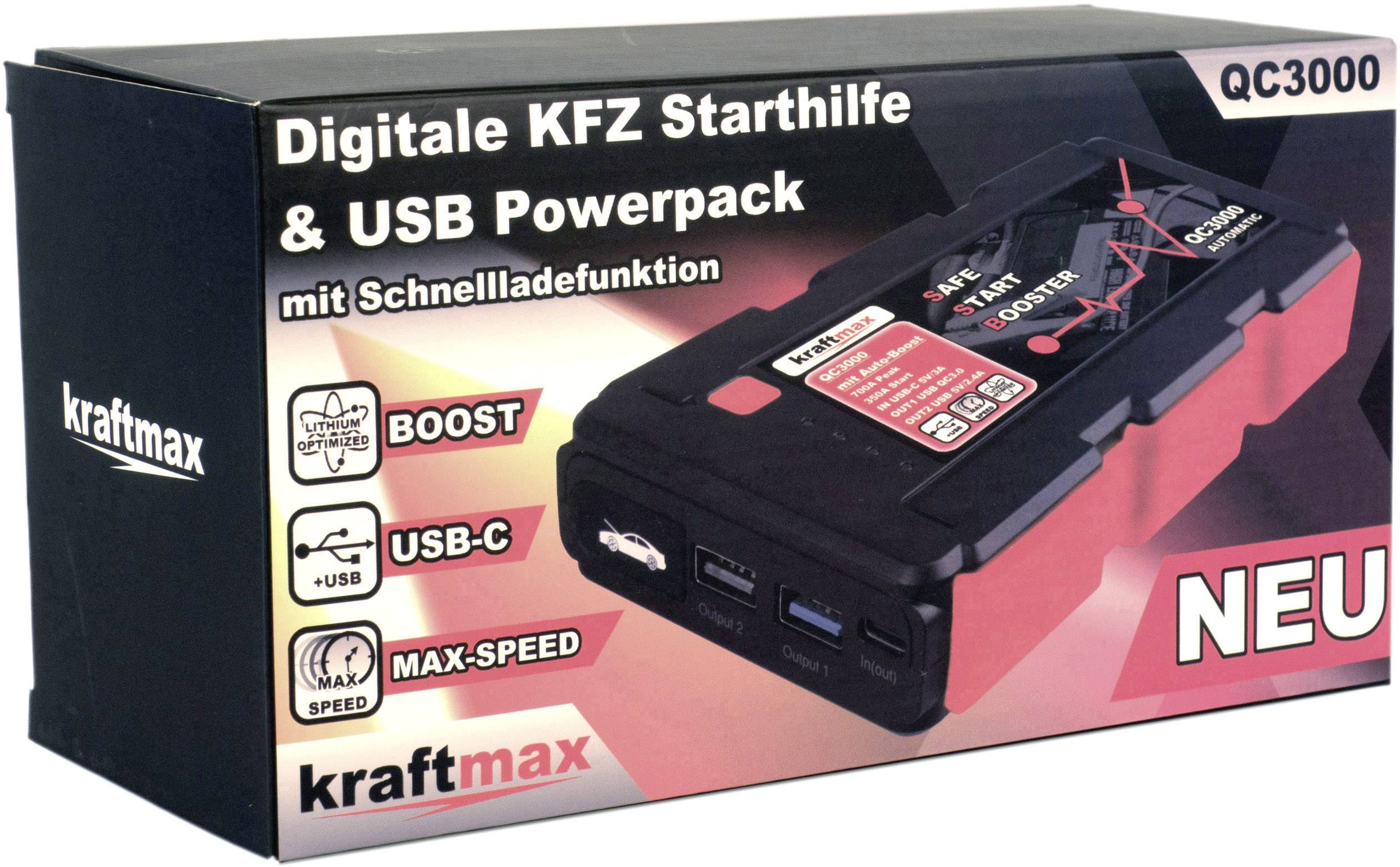 kraftmax Schnellstartsystem QC3000 143849 Starthilfestrom (12 V)=350 A