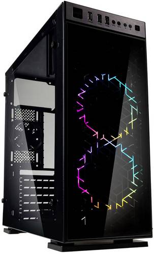 Kolink INSPIRE K1 Midi-Tower PC-Gehäuse Schwarz 2 Vorinstallierte LED Lüfter, 1 vorinstallierter L