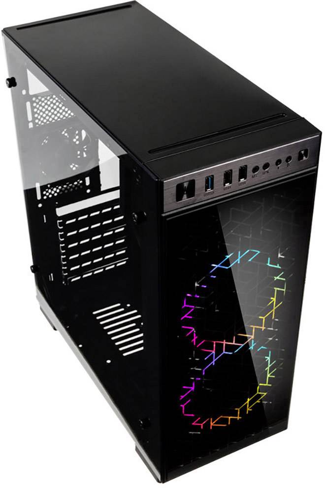 Kolink INSPIRE K1 Midi-Tower PC-Gehäuse Schwarz 2 Vorinstallierte LED Lüfter, 1 vorinstallierter L