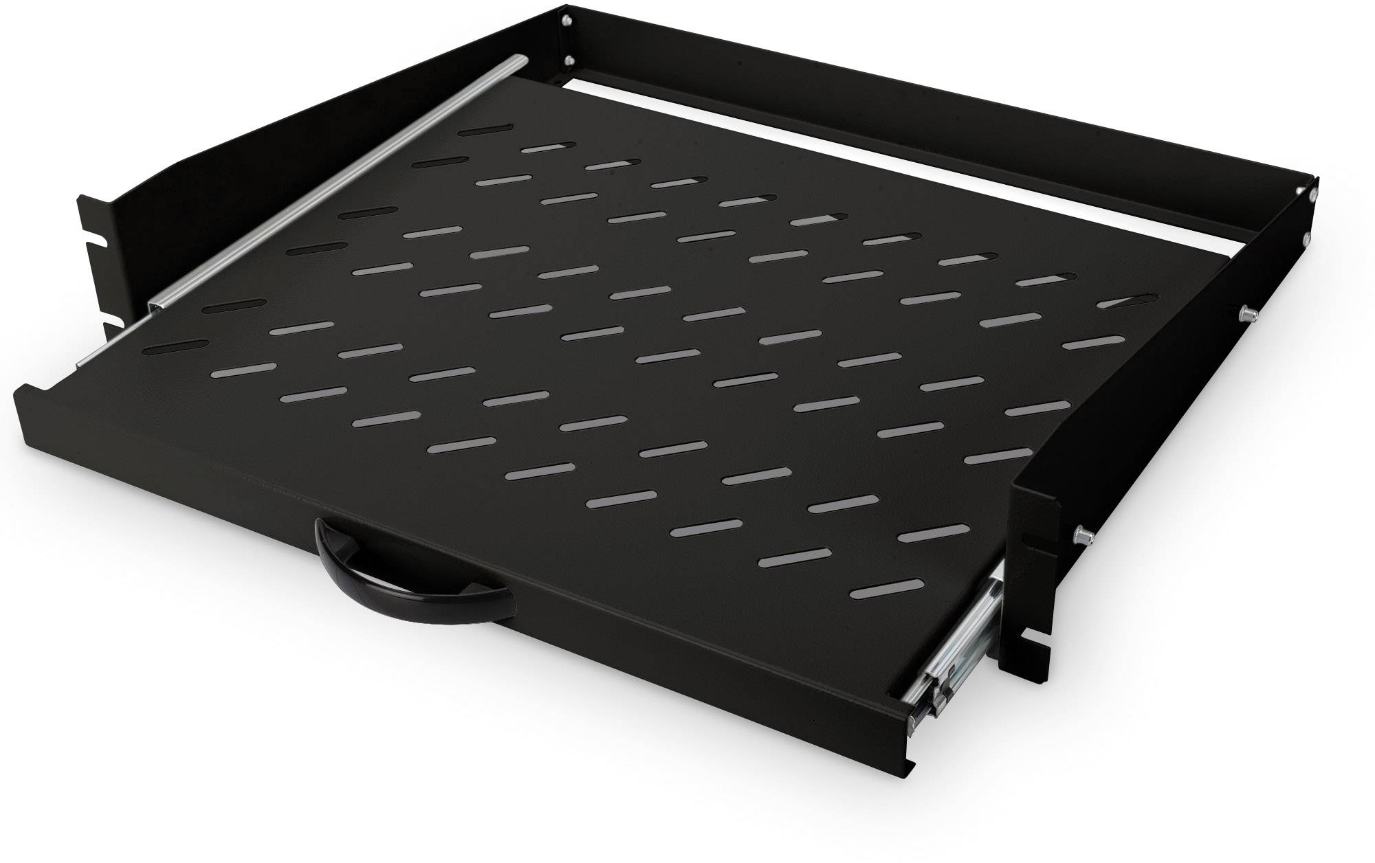 Digitus DN-19-TRAY-2-450-SW 19 Zoll Netzwerkschrank-Geräteboden 2 HE Geeignet für Schranktiefe: ab 450mm Schwarz, Schwarz