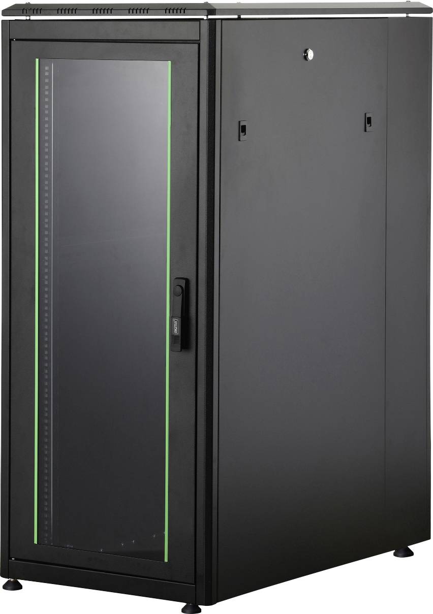 Digitus DN-19 26U-6/10-B-1 19 Zoll Netzwerkschrank (B x H x T) 600 x 1342 x 1000mm 26 HE Schwarz, Schwarz (RAL 9005)