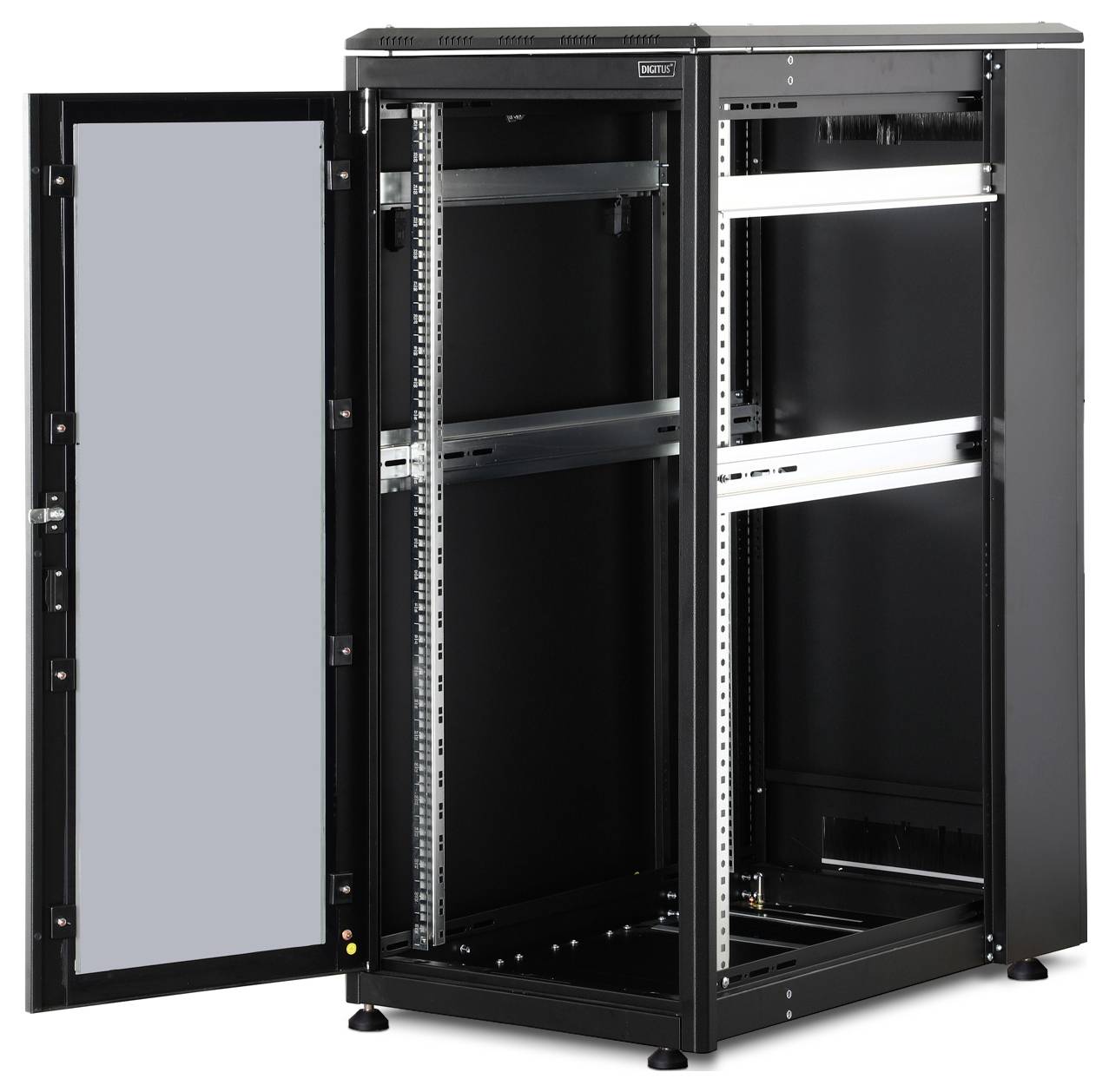 Digitus DN-19 26U-6/10-B-1 19 Zoll Netzwerkschrank (B x H x T) 600 x 1342 x 1000mm 26 HE Schwarz, Schwarz (RAL 9005)