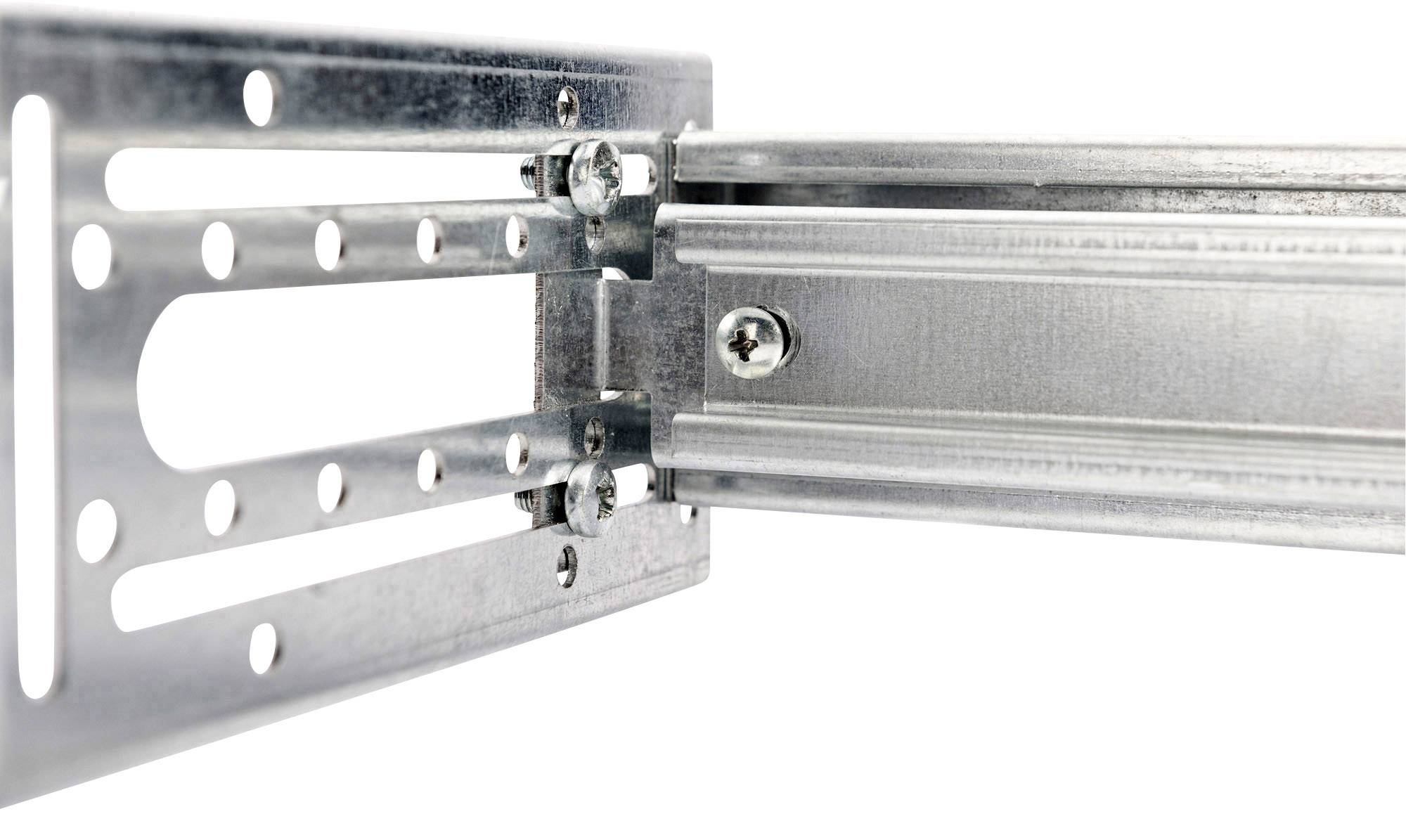 Digitus DN-19-DIN-4U Montagezubehör Schraubbefestigung, Front, Frontbefestigung, Gehäuse, Hutschiene Unbestückt Silber, Metall