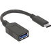 Manhattan USB-Kabel USB 3.2 Gen1 (USB 3.0 / USB 3.1 Gen1) USB-C® Stecker, USB-A Buchse 0.15m Schwarz beidseitig verwendbarer