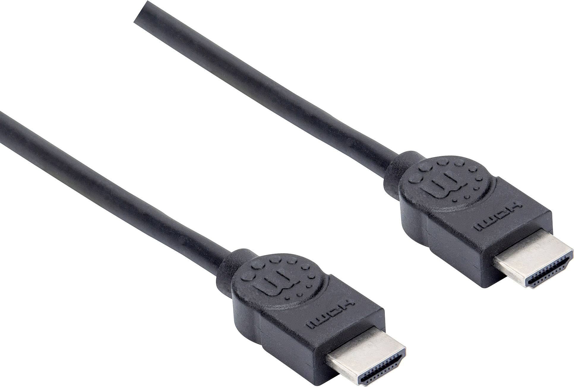 Manhattan HDMI Anschlusskabel HDMI-A Stecker, HDMI-A Stecker 1.50m Schwarz 355308 4K UHD HDMI-Kabel