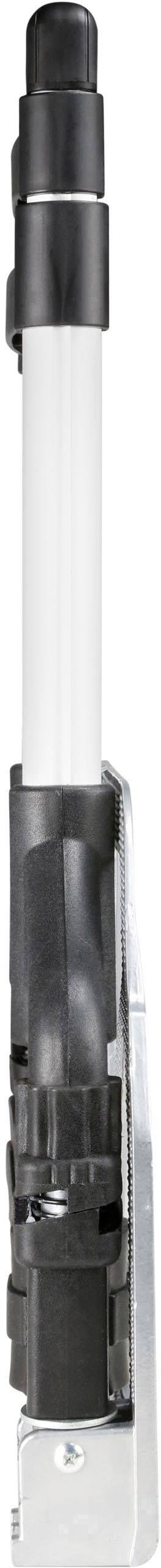 Ein schwarz-weißer Markierstift mit einer transparenten Kappe und Metallclip. Ideal zum Anbringen an einer Tasche oder einem Notizbuch.