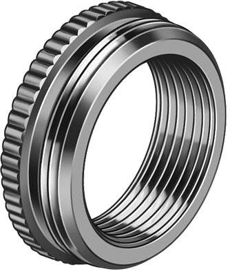 Metalladapterring mit Gewinde, used for connecting pipes or fittings.