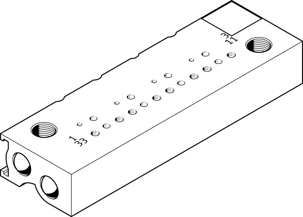 FESTO Anschlussblock 197243 MHP1-PR4-3-PI-PCB 0 bis 8 bar