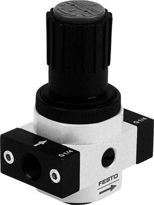 FESTO Druckregelventil 162591 LR-1/4-D-O-MINI Gehäusematerial Zinkdruckguss Dichtungsmaterial NBR 1St.
