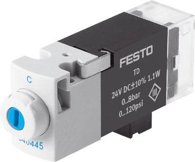 FESTO Magnetventil 540445 MHA1-M1LH-3/2G-0,6-PI Anschlussplatte Nennweite (Details) 0.65mm 1St.