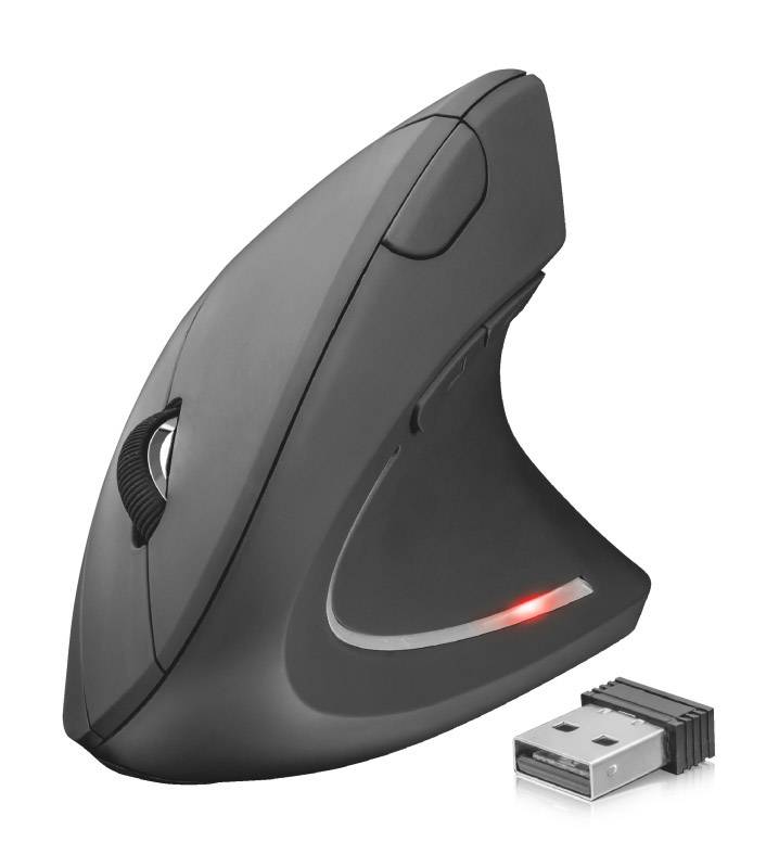 Trust Verto Ergonomische Maus Funk Optisch Grau 6 Tasten 1600 dpi Ergonomisch