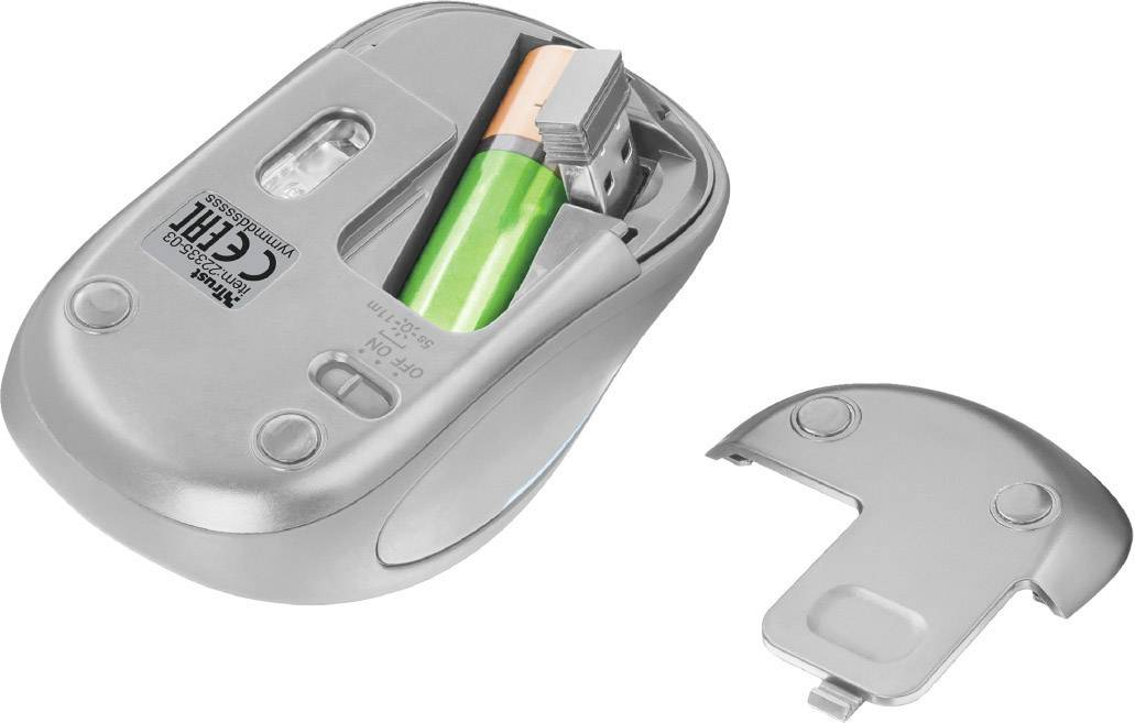 Trust Yvi FX Maus Funk Optisch Weiß 4 Tasten 1600 dpi