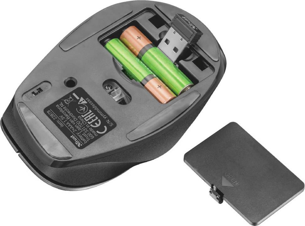 Trust Ravan Kabellose Maus Funk Optisch Grau 4 Tasten 1600 dpi Ergonomisch