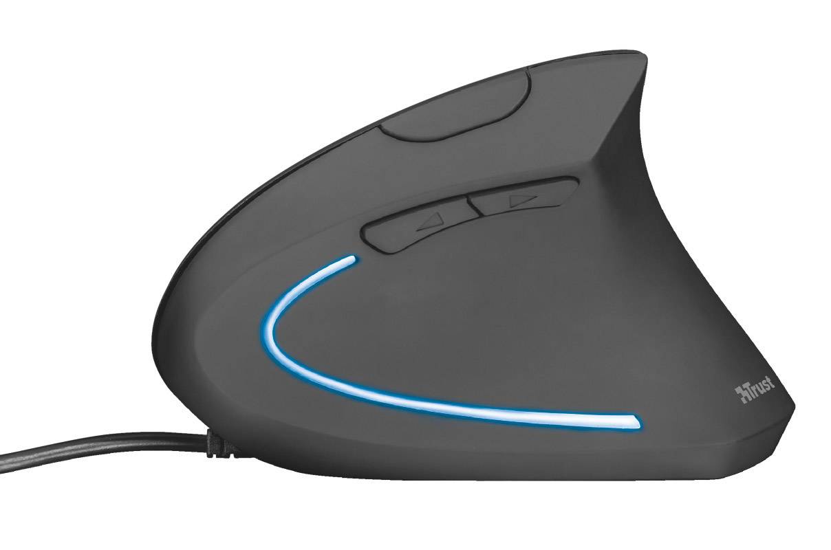 Trust Verto Ergonomische Maus USB Optisch Schwarz 6 Tasten 1000 dpi, 1600 dpi Ergonomisch, Extragroße Tasten