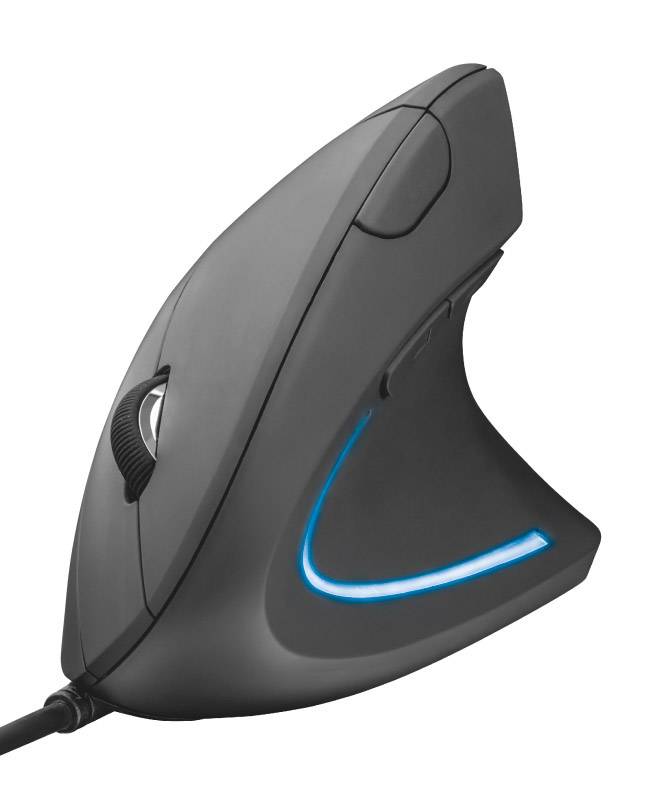 Trust Verto Ergonomische Maus USB Optisch Schwarz 6 Tasten 1000 dpi, 1600 dpi Ergonomisch, Extragroße Tasten