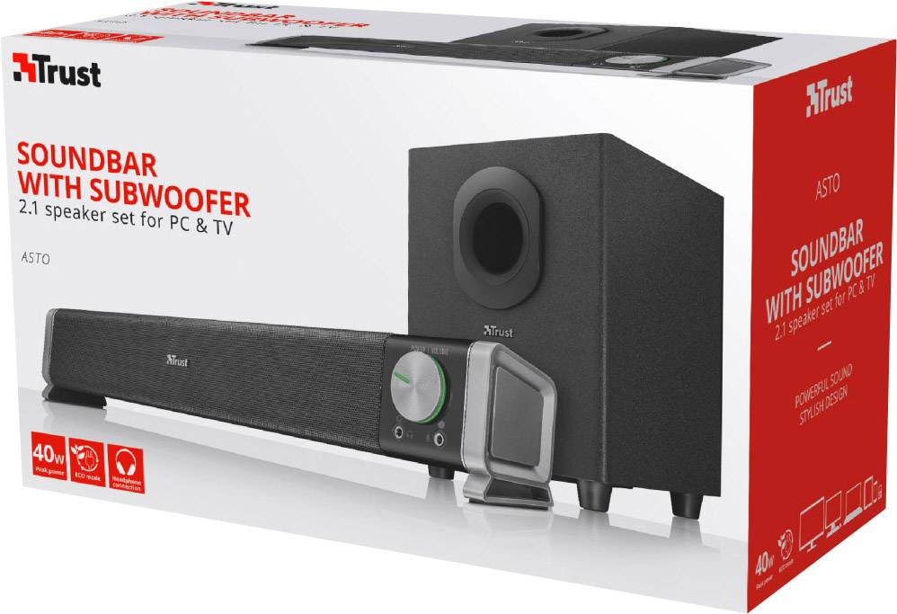 Trust Asto 2.1 PC-Lautsprecher Kabelgebunden 40W Schwarz