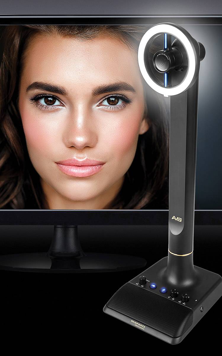 Marantz Professional AVS USB-Mikrofon Übertragungsart (Details):Direkt Standfuß USB, Kopfhörer (3.5 mm Klinke) Direkt