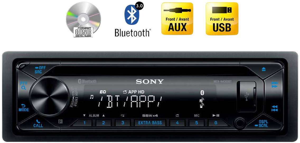 Sony MEX-N4300BT Autoradio Bluetooth®-Freisprecheinrichtung