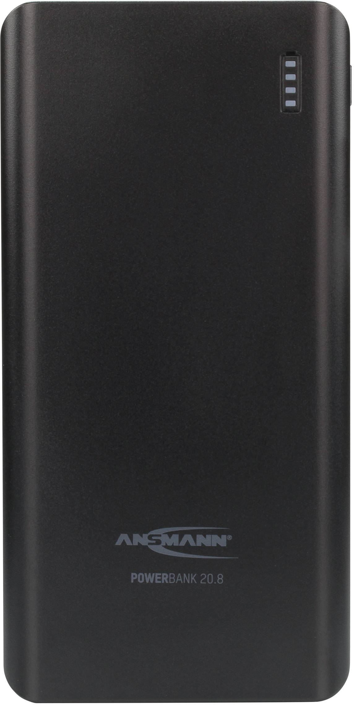 Ansmann PB20.8 Powerbank 20000 mAh Smart IC LiPo Micro USB Schwarz Statusanzeige