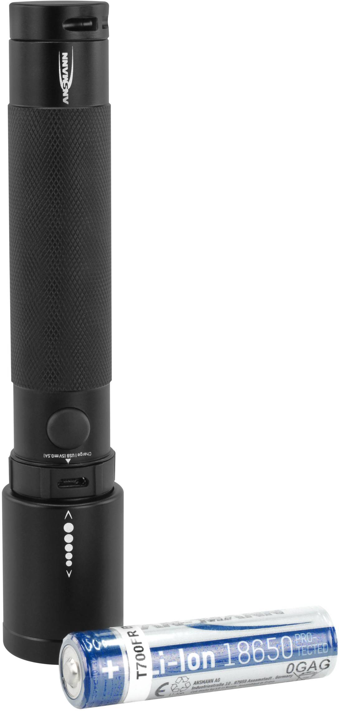 Ansmann LED Taschenlampe mit Handschlaufe akkubetrieben 400 lm 143 g