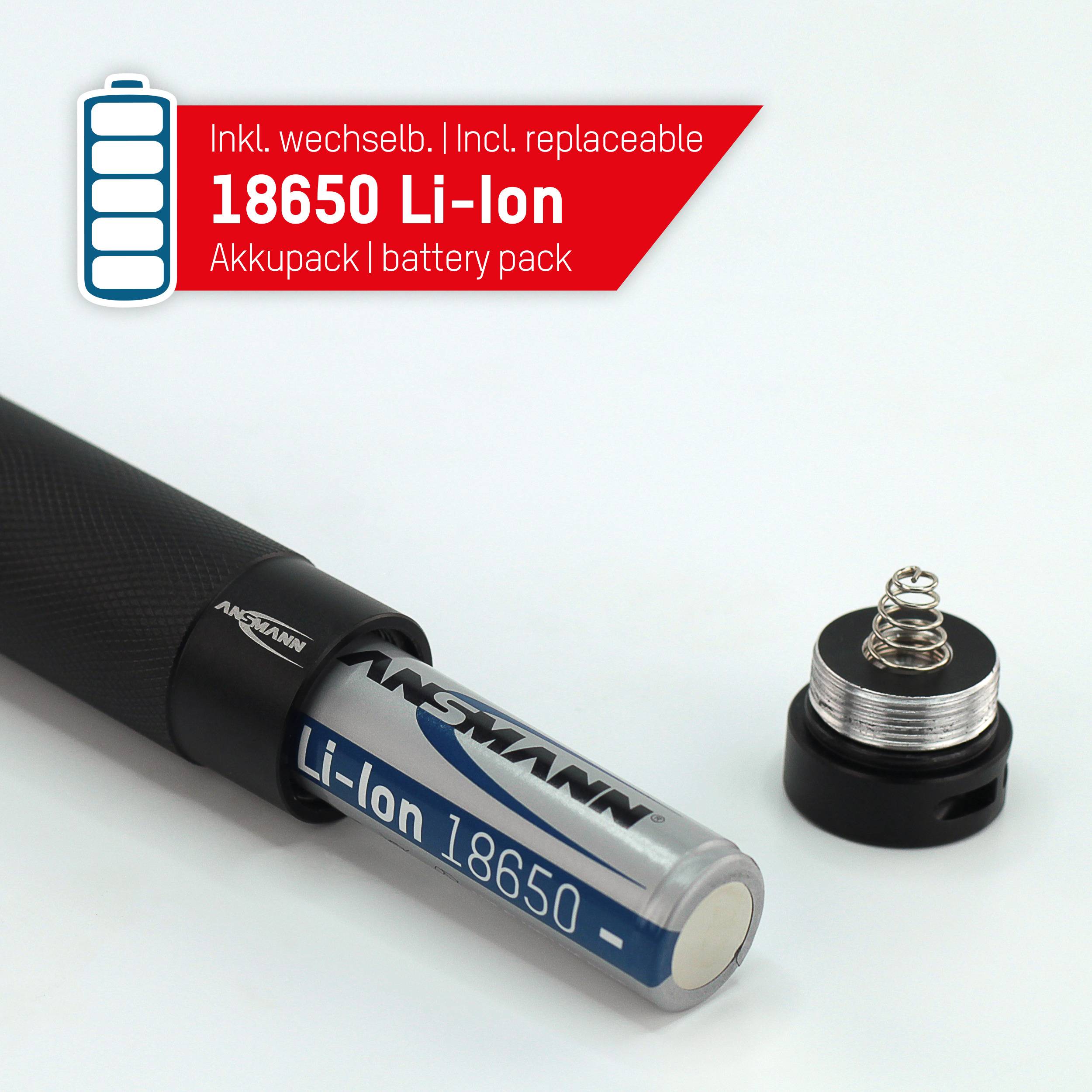 Ansmann LED Taschenlampe mit Handschlaufe akkubetrieben 400 lm 143 g