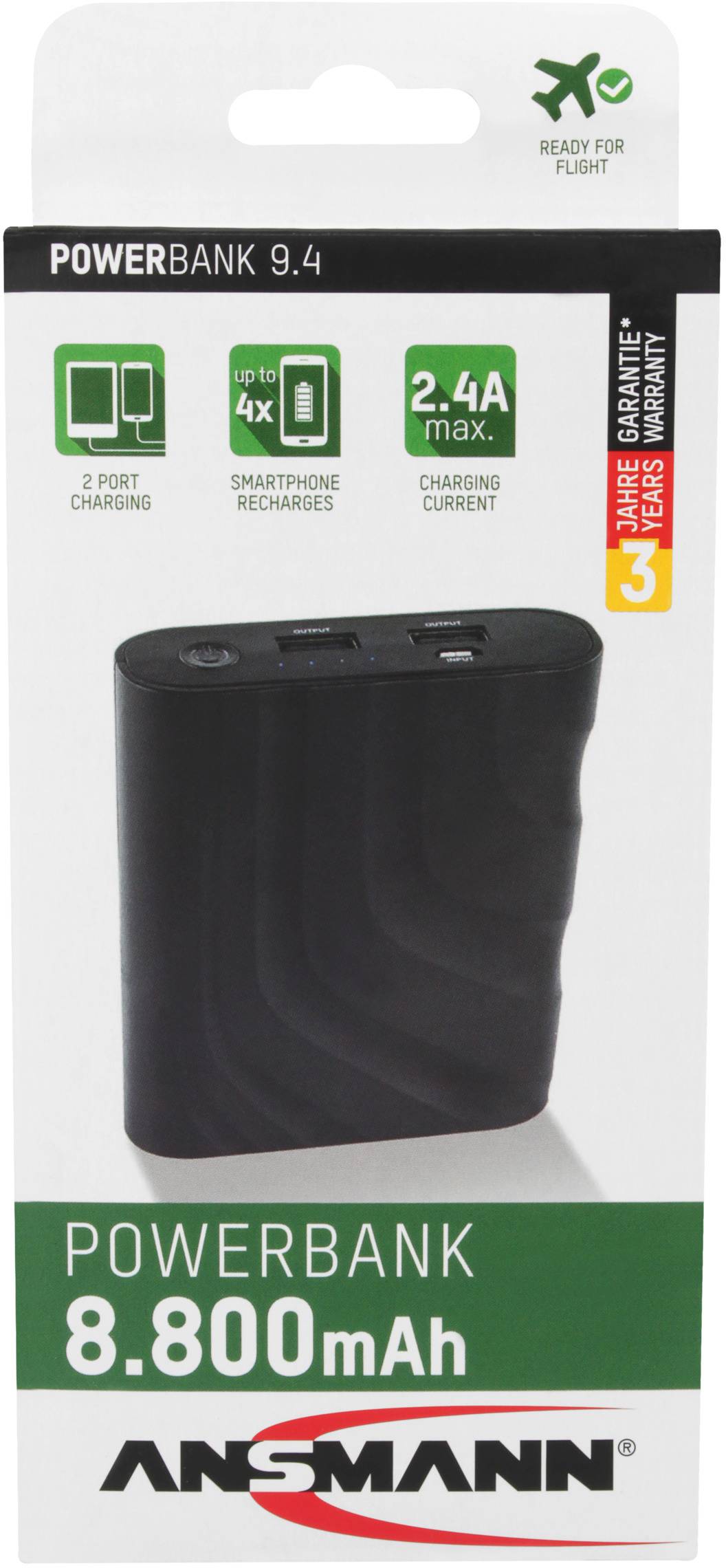 Ansmann PB9.4 Powerbank (Zusatzakku) Li-Ion 8800 mAh 1700-0089