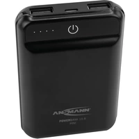 Ansmann PB10.8 mini Powerbank 10000 mAh Smart IC LiPo Micro USB, USB Schwarz Statusanzeige Ansmann PB10.8 mini Powerbank 10000 mAh Smart IC LiPo Micro USB, USB Schwarz Statusanzeige