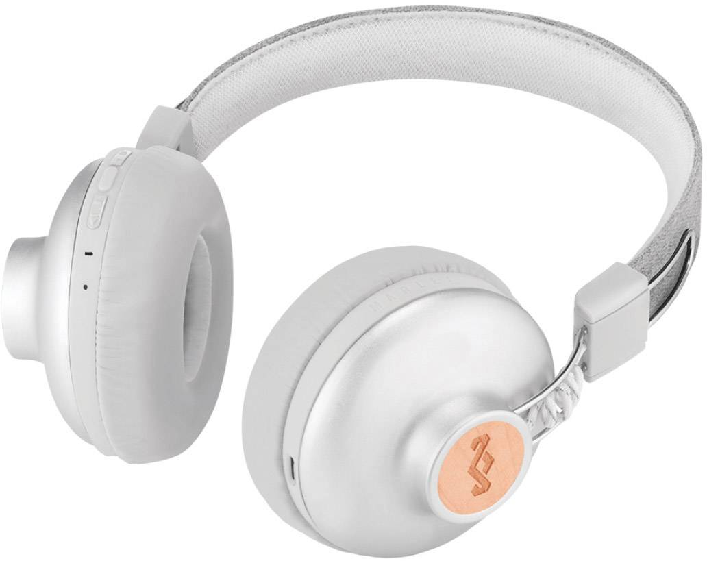 Marley Positive Vibration 2 On Ear Kopfhörer Bluetooth®, kabelgebunden Silber Noise Cancelling Faltbar, Headset