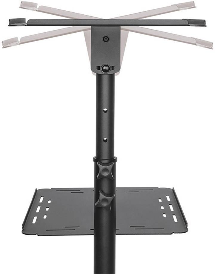 Schwarz-grauer Laptop-Ständer mit verstellbarer Halterung, zeigt unterschiedliche Neigungswinkeleinstellungen. Ideal für Büros.