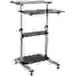 LogiLink Sitz-/Steh-Schreibtisch höhenverstellbar, mit Rollen Höhen-Bereich: 938 bis 1378mm (B x T) 700mm x 705mm Silber BP0070