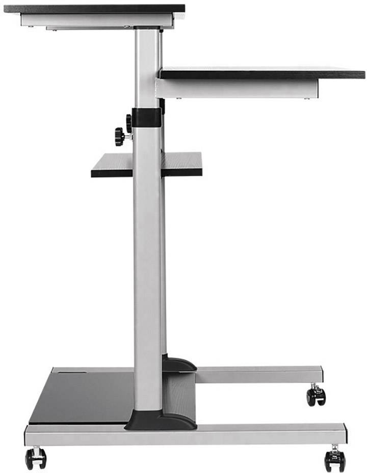 LogiLink Sitz-/Steh-Schreibtisch höhenverstellbar, mit Rollen Höhen-Bereich: 938 bis 1378mm (B x T) 700mm x 705mm Silber BP0070