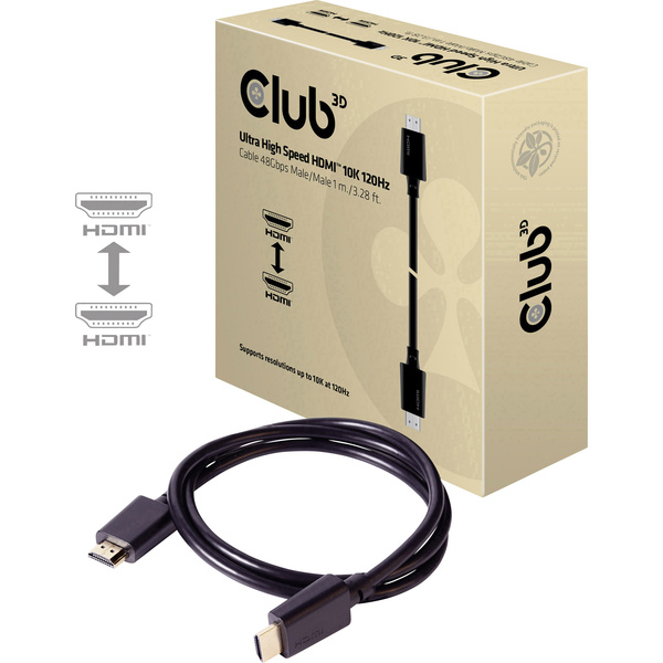 Club3D HDMI Anschlusskabel HDMI-A Stecker, HDMI-A Stecker 1.00 m Schwarz CAC-1371 HDMI-Kabel
