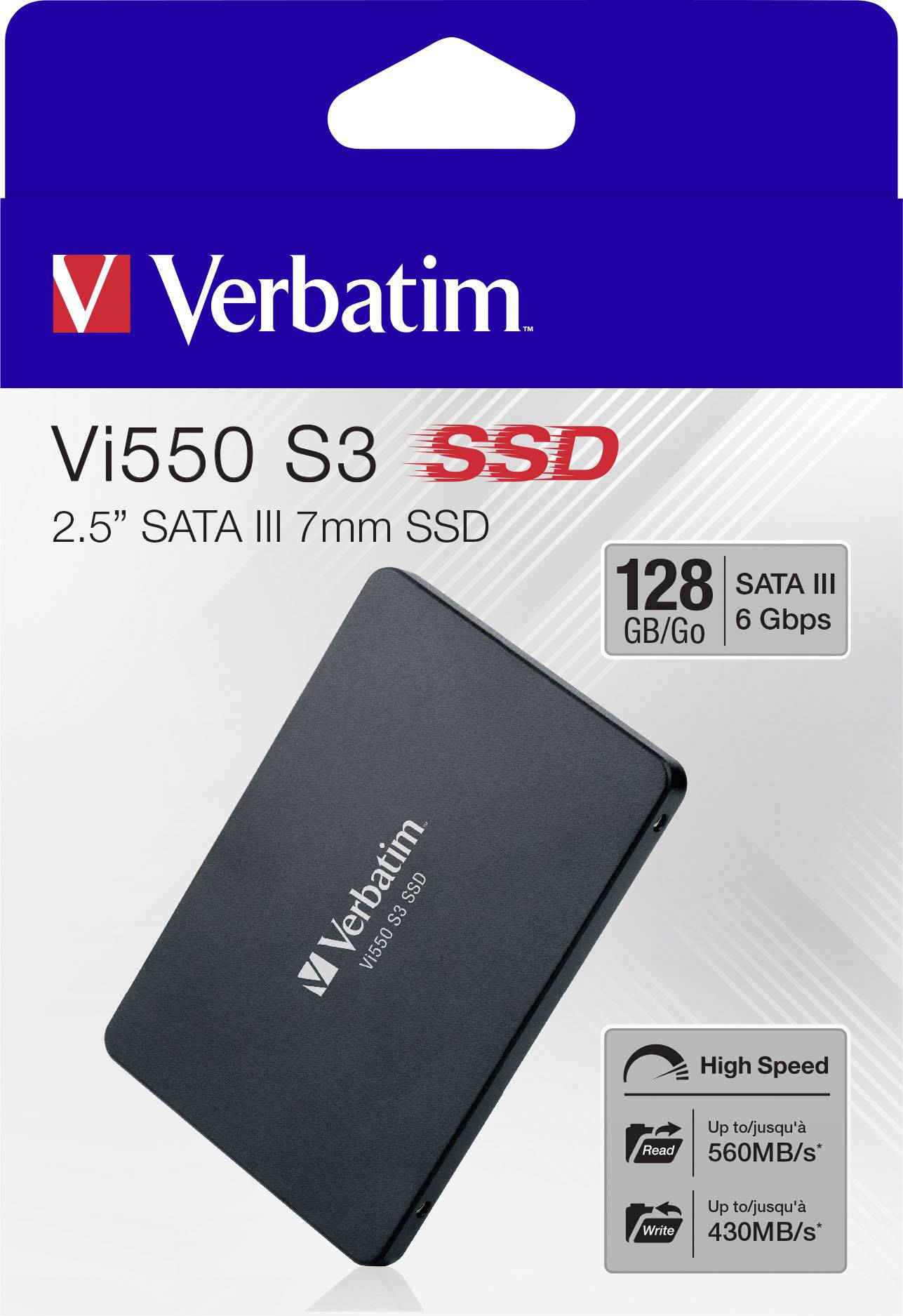 Verbatim VI550 S3 128GB Interne SATA SSD 6.35cm (2.5 Zoll) SATA 6 Gb/s Retail 49350