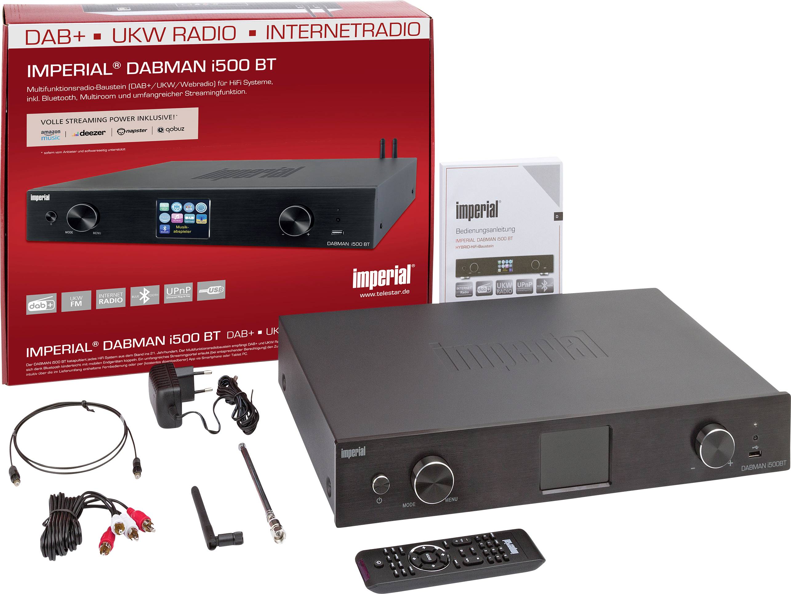 Imperial DABMAN i500BT Internetradio HiFi-Tuner Schwarz Bluetooth®, DAB+, USB, WLAN