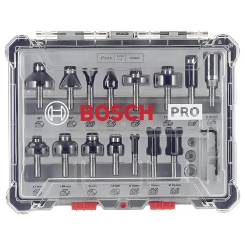 Bosch Accessories Fräser-Set, 8-mm-Schaft, 15-teilig 2607017472 Bosch Accessories Fräser-Set, 8-mm-Schaft, 15-teilig 2607017472