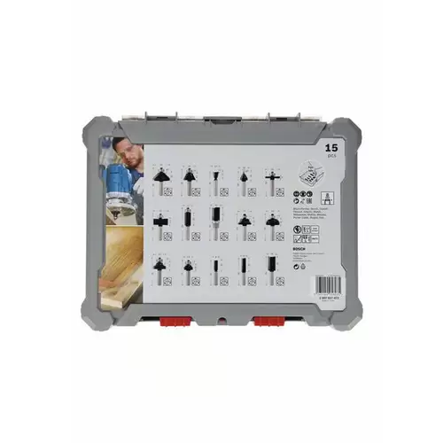 Bosch Accessories Fräser-Set, 8-mm-Schaft, 15-teilig 2607017472 Bosch Accessories Fräser-Set, 8-mm-Schaft, 15-teilig 2607017472