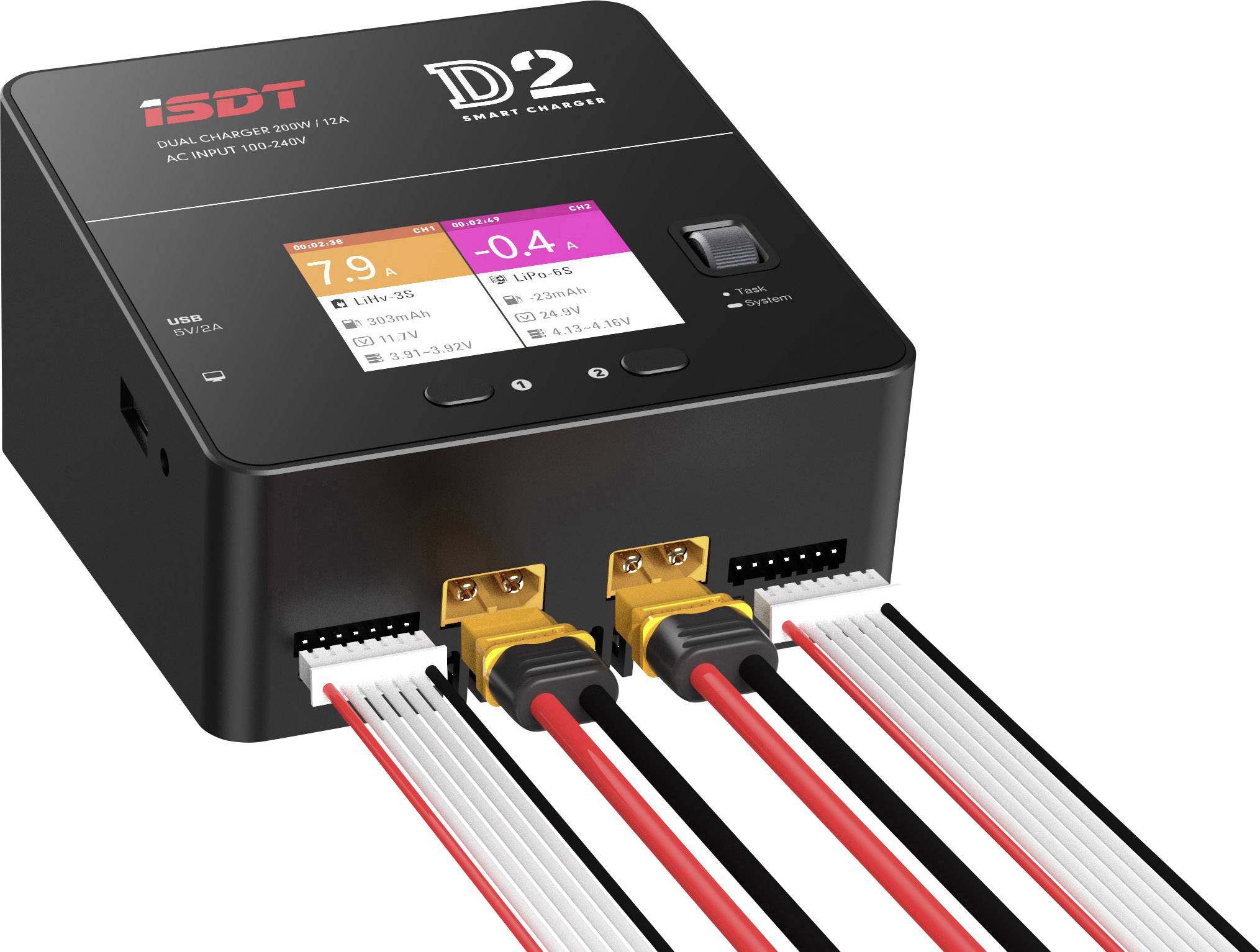 ISDT D-2 Modellbau-Multifunktionsladegerät 230V 12A LiPo, LiIon, LiFePO, LiHV, NiMH, NiCd, Blei