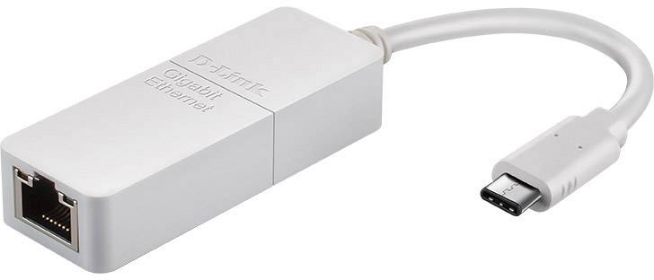Ein silberner USB-C-zu-Ethernet-Adapter, geeignet für kabelgebundene Internetverbindungen an Geräten mit USB-C-Anschluss.