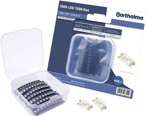 Barthelme SMD-LED-Set 1206 Rot 180 mcd 120° 20mA 2V 100 St. Bulk