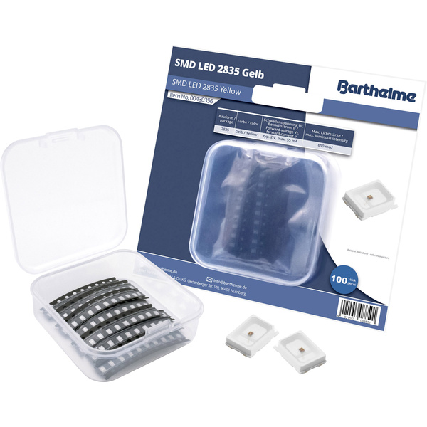 Barthelme SMD-LED-Set 2835 Gelb 650 mcd 120 ° 55 mA 2 V 100 St. Bulk