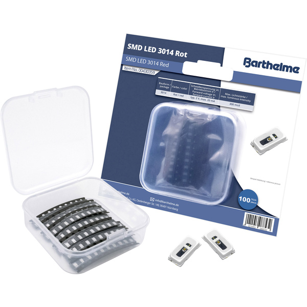 Barthelme SMD-LED-Set 3014 Rot 300 mcd 120 ° 20 mA 2 V 100 St. Bulk