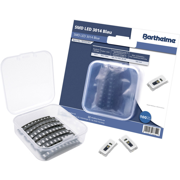 Barthelme SMD-LED-Set 3014 Blau 700 mcd 120° 20mA 3V 100 St. Bulk