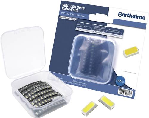 Barthelme SMD-LED-Set 3014 Kaltweiß 4500 mcd 120° 30mA 3V 100 St. Bulk