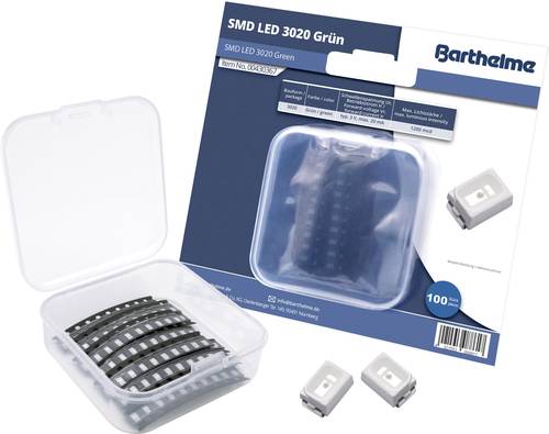 Barthelme SMD-LED-Set 3020 Grün 1200 mcd 120° 20mA 3V 100 St. Bulk