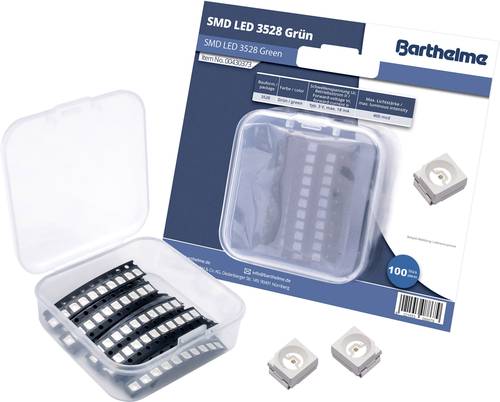 Barthelme SMD-LED-Set 3528 Grün 400 mcd 120° 18mA 3V 100 St. Bulk