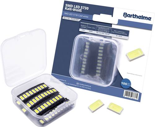Barthelme SMD-LED-Set 5730 Warmweiß 12000 mcd 120° 150mA 3V 100 St. Bulk