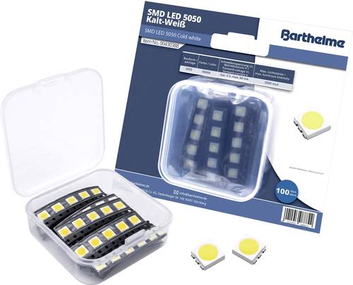 Barthelme SMD-LED-Set 5050 Kaltweiß 7000 mcd 120° 60mA 3V 100 St. Bulk
