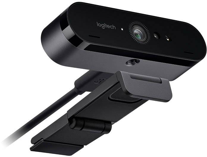 Logitech Brio 4K Stream Edition 4K-Webcam 3840 x 2160 Pixel, 1920 x 1080 Pixel, 1280 x 720 Pixel Klemm-Halterung, für Windows Hello